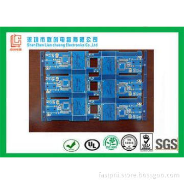 FR4 4 layer pcb fast pcb prototype blue soldermask white le